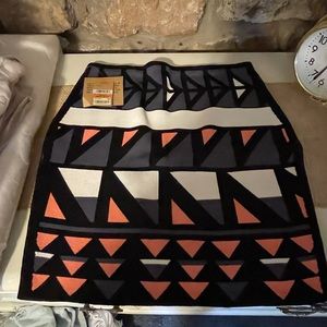 Macy’s slate blue, coral, white mini skirt